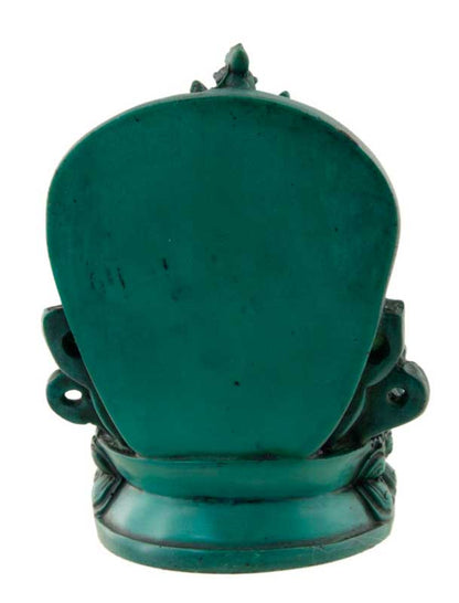 Statue Kubera Jambhala – Dieu des richesses en résine turquoise artisanale du Népal