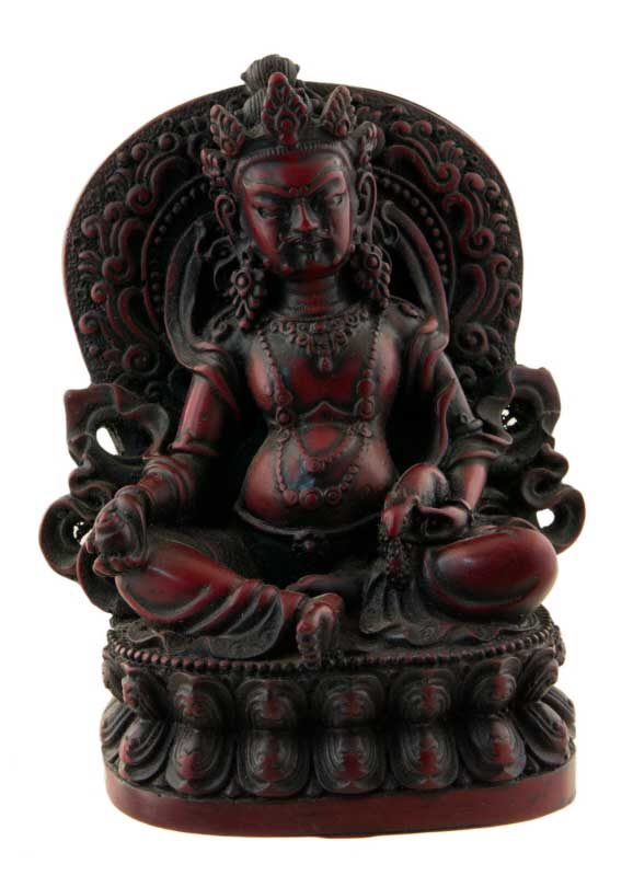 Statue Jambhala Kubera – Emblème de la prospérité en résine artisanale du Népal 11,5 cm