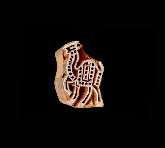 Tampon Encreur En Bois Sculpté – Motif Dromadaire
