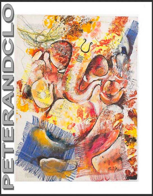 Peinture De Ganesha Népalais – Œuvre Unique Signée Par L’Artiste Pradeep