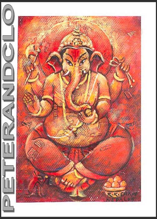 Peinture De Ganesha Népalais – Œuvre Unique Signée Par L’Artiste RK Chan
