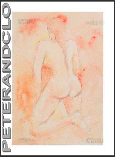 Peinture Érotique Femme Nue Népalaise – Œuvre Unique Signée R.K Chan