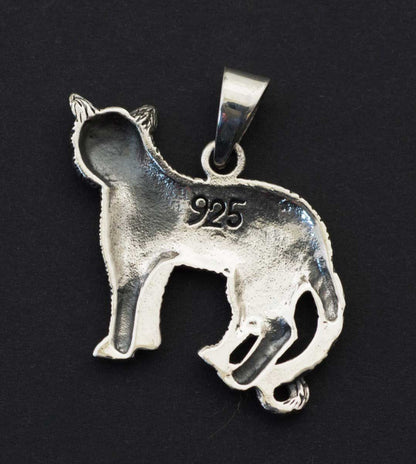 Pendentif chat celtique irlandais Triquetra BZH en argent 925 – Bijou breton symbolique et protecteur