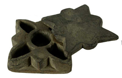 Boîte À Tikka Florale En Bois Sculpté – Artisanat Du Rajasthan Et Du Népal