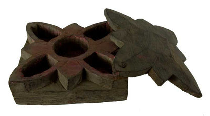 Boîte À Tikka En Bois Sculpté – Artisanat Populaire De L’Inde