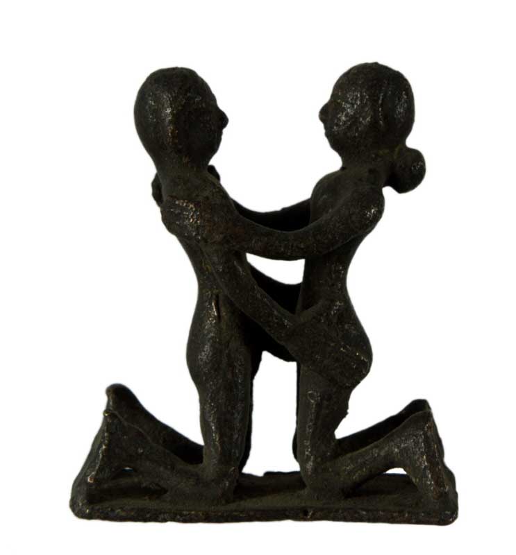 Figurine Érotique En Laiton – Couple Artisanal Du Népal