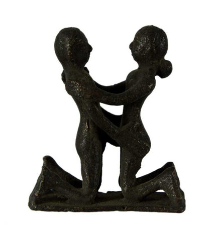 Figurine Érotique En Laiton – Couple Artisanal Du Népal