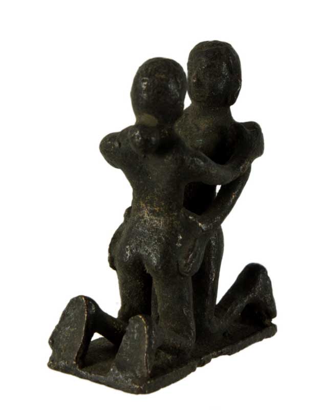 Figurine Érotique En Laiton – Couple Artisanal Du Népal