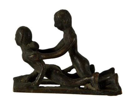 Figurine Érotique En Laiton – Sculpture Artisanale Inspirée Du Kama Sutra