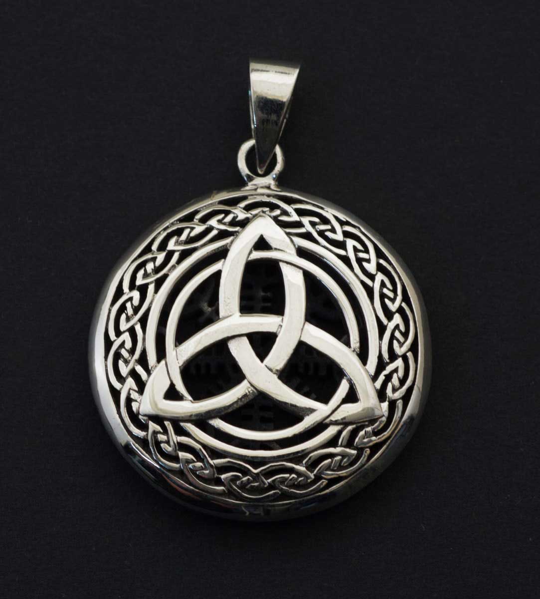 Pendentif Viking Aegishjalmur & Triskel Double Face en Argent Massif 925