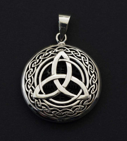 Pendentif Viking Aegishjalmur & Triskel Double Face en Argent Massif 925