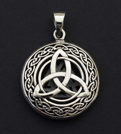 Pendentif Viking Valknut & Triskel Double Face en Argent Massif 925