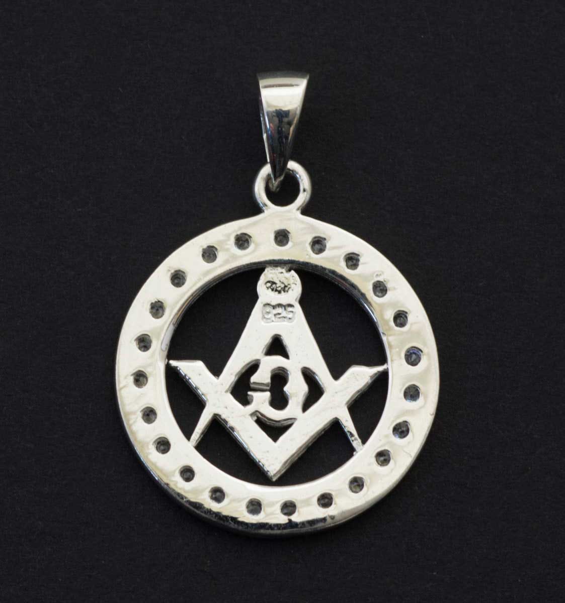 Pendentif Compas et Équerre G en Argent 925 – Symbole Maçonnique avec Oxydes de Zirconium