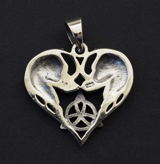 Pendentif Couple de Loups de Fenrir en Argent Massif 925 - Viking
