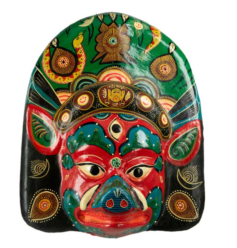 Masque Vahari – Déesse Hindoue Du Festival Indra Jatra