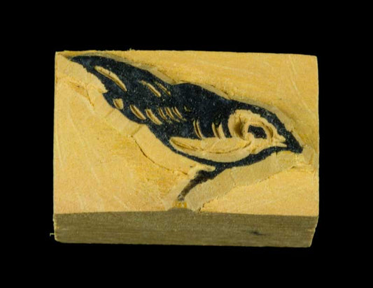 Petit Tampon Encreur Piaf – Bloc D’Impression En Bois Sculpté Népal