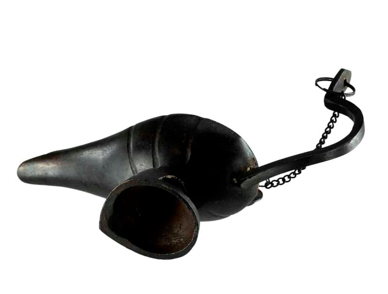 Lampe d’Aladin en Laiton 13 cm – Patine Brune – Artisanat Indien