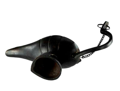 Lampe d’Aladin en Laiton 13 cm – Patine Brune – Artisanat Indien