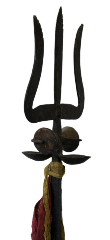 Grand Khatvanga Tibétain Tête de Mort – Trishul Trident de Shiva en Métal