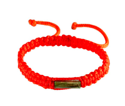 Bracelet Bouddhiste Sai Sin Orange avec Takrut – Tradition Thaïlandaise
