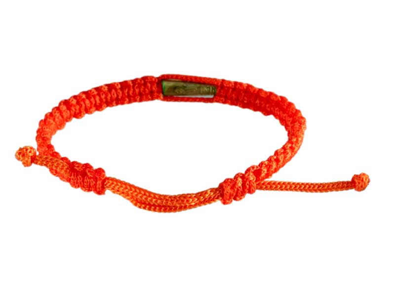 Bracelet Bouddhiste Sai Sin Orange avec Takrut – Tradition Thaïlandaise