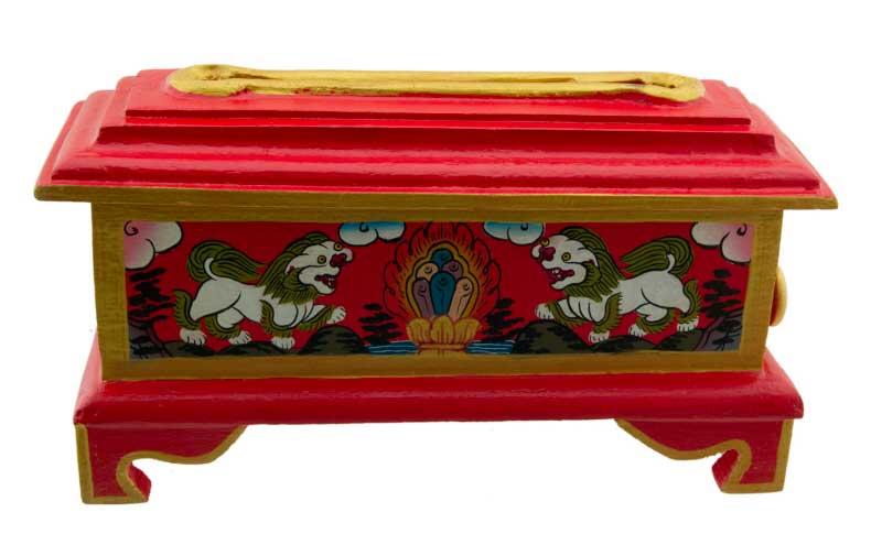 Porte-Encens Tibétain Lion des Neiges en Bois – Brûleur d'Encens Artisanal du Népal