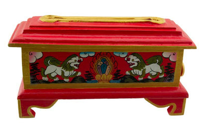 Porte-Encens Tibétain Lion des Neiges en Bois – Brûleur d'Encens Artisanal du Népal