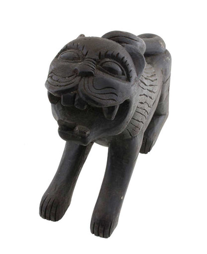 Couple de Lions Gardiens du Temple – Sculptures Antiques Boudhistes du Népal