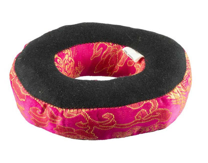 Coussin pour Bol Tibétain Ø11cm – Brocart Rose Fuchsia – Artisanat du Népal