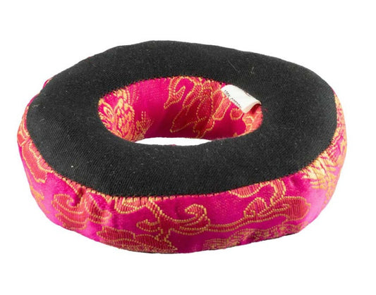Coussin pour Bol Tibétain Ø11cm – Brocart Rose Fuchsia – Artisanat du Népal