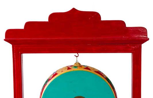 Tambour Tibétain de Cérémonie Bouddhiste avec Support – Artisanat du Népal