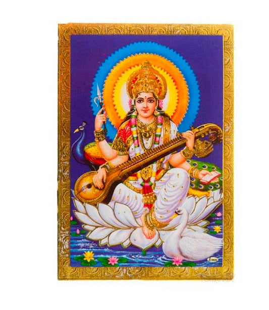 Carte Hindouiste Saraswati – Déesse De La Connaissance Et Des Arts
