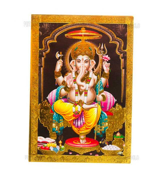 Carte Ganesh – Divinité Hindoue Dorée sur Papier Épais