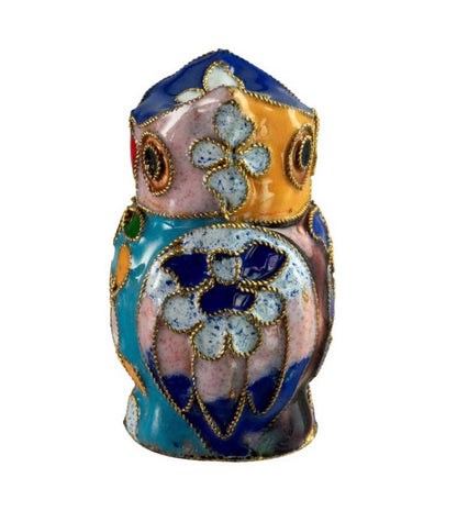Figurine Double Face Chouette En Émail Cloisonné – Artisanat Traditionnel De Chine