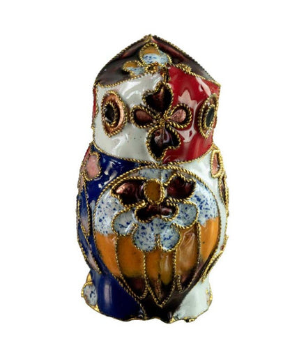 Figurine Double Face Chouette En Émail Cloisonné – Artisanat Traditionnel De Chine