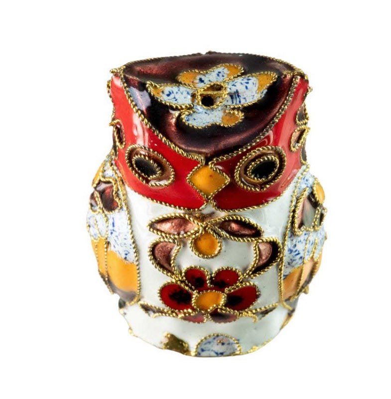 Figurine Double Face Chouette En Émail Cloisonné – Artisanat Traditionnel De Chine