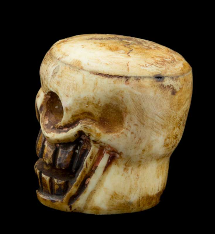 Tête De Mort Tibétaine En Os De Yak Sculpté – Symbole Bouddhiste Tantrique