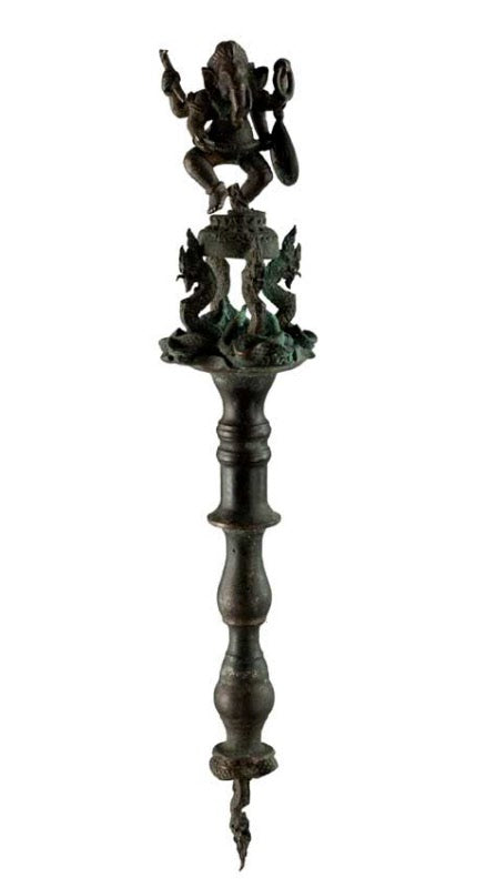 Khatvanga Ganesh avec Sceptre Phaya Naga en Laiton – Artisanat de Thaïlande
