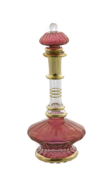 Flacon à Parfum Rouge en Verre Soufflé – Artisanat Égyptien