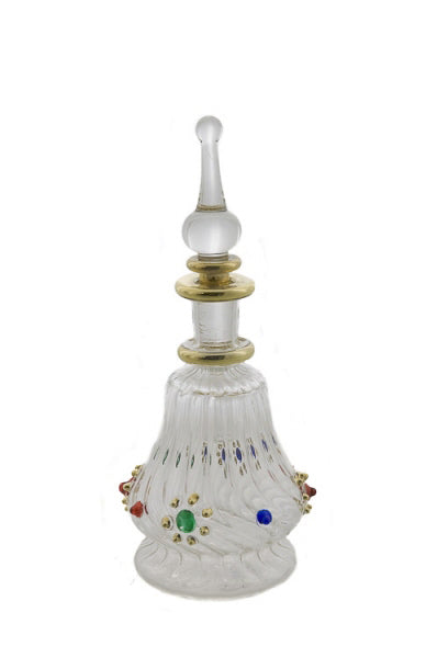 Flacon à Parfum Multicolore en Verre Soufflé – Artisanat Égyptien