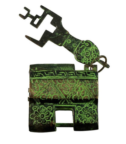 Cadenas Décoratif D’Inspiration Tibétaine En Laiton Et Fer – Artisanat Du Népal