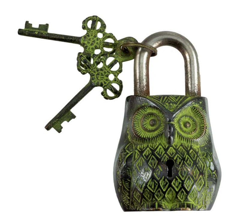 Cadenas Décoratif Chouette En Laiton Et Fer – Artisanat Du Népal