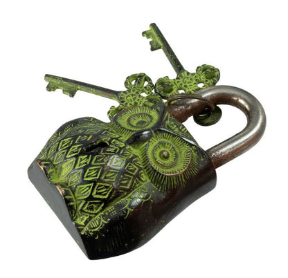 Cadenas Décoratif Chouette En Laiton Et Fer – Artisanat Du Népal