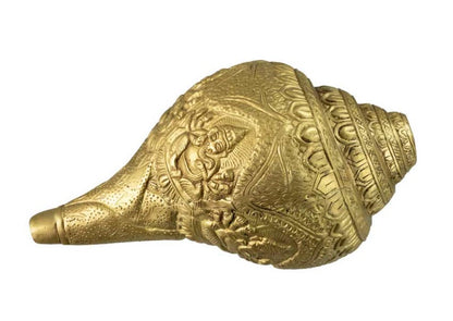 Conque Ganesh en Laiton – Objet Décoratif Hindou Artisanal d’Inde