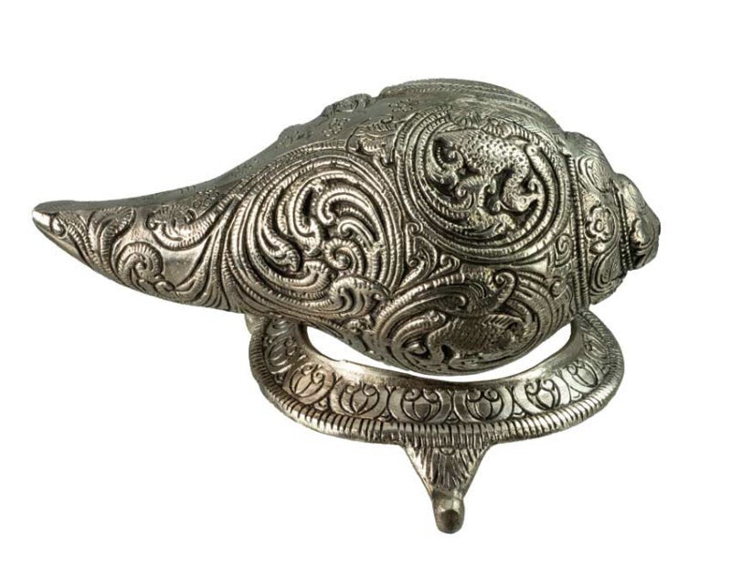 Conque Vishnu Lakshmi Shanka en Aluminium – Objet Décoratif Hindou