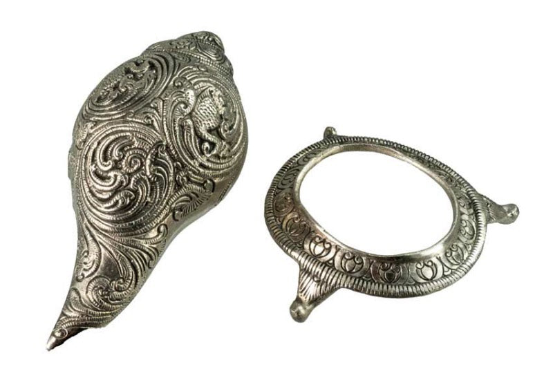 Conque Vishnu Lakshmi Shanka en Aluminium – Objet Décoratif Hindou