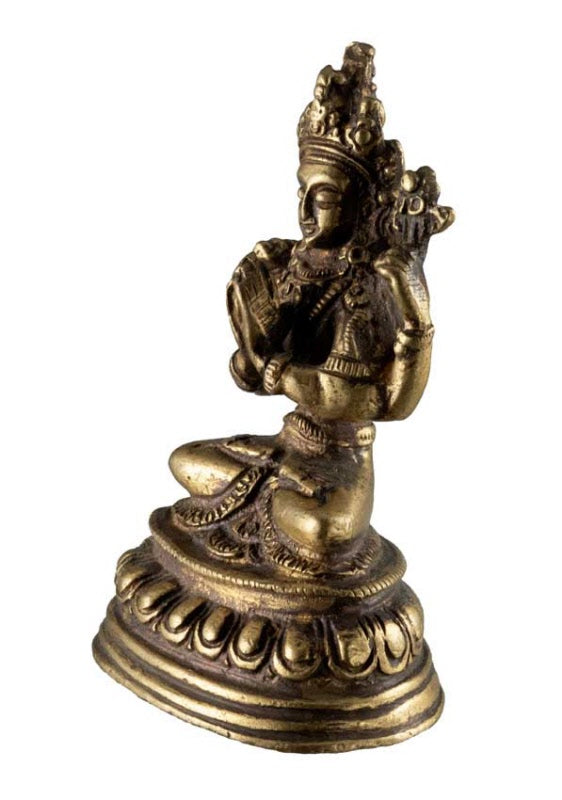 Statue Tchenrezi en Laiton – Artisanat Bouddhiste Tibétain du Népal