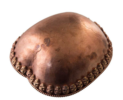 Grand Kapala Tibétain en Cuivre et Laiton – Coupe Crânienne de Rituel Tantrique