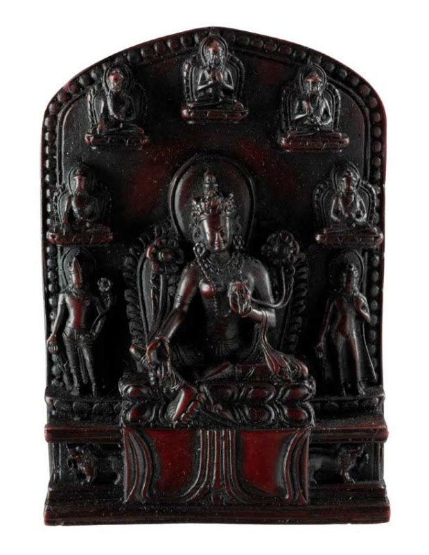 Statue Bouddhiste Tara Verte En Résine Bordeaux – Artisanat Du Népal