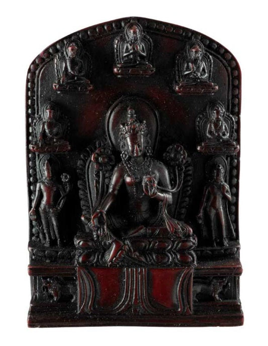 Statue Bouddhiste Tara Verte En Résine Bordeaux – Artisanat Du Népal